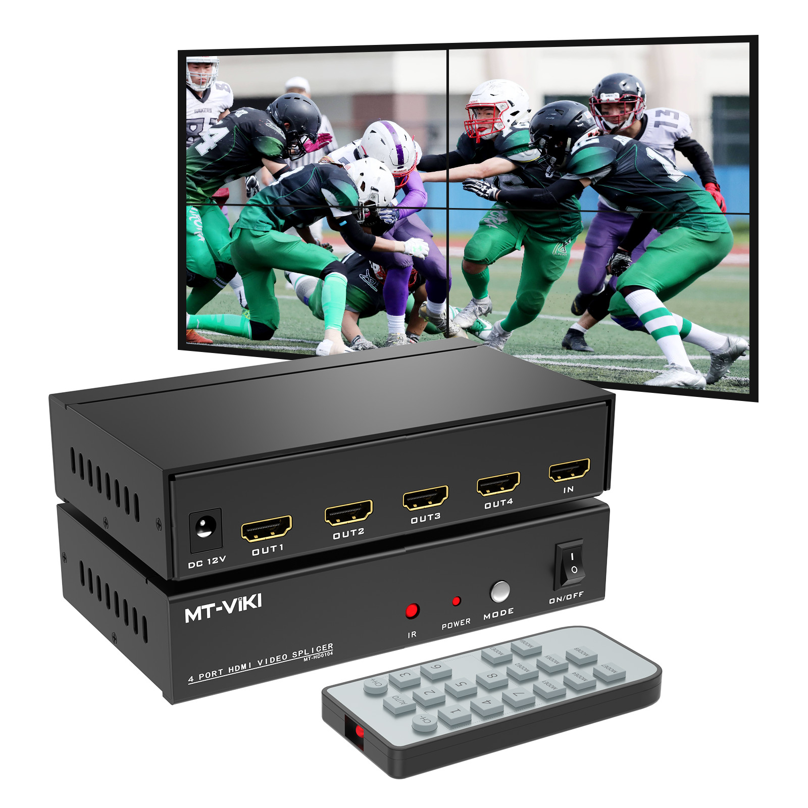 MT-VIKI 4 Port HDMI Video Splicer 3840*2160 30hz 2*2 Wall Controller 5 Modes
