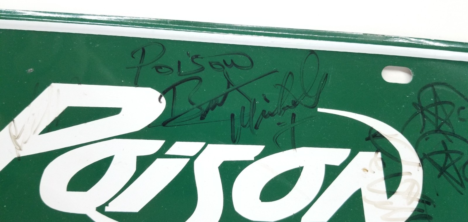 Poison full band hand SIGNED Promo License Plate JSA COA Autograph Bret Michaels