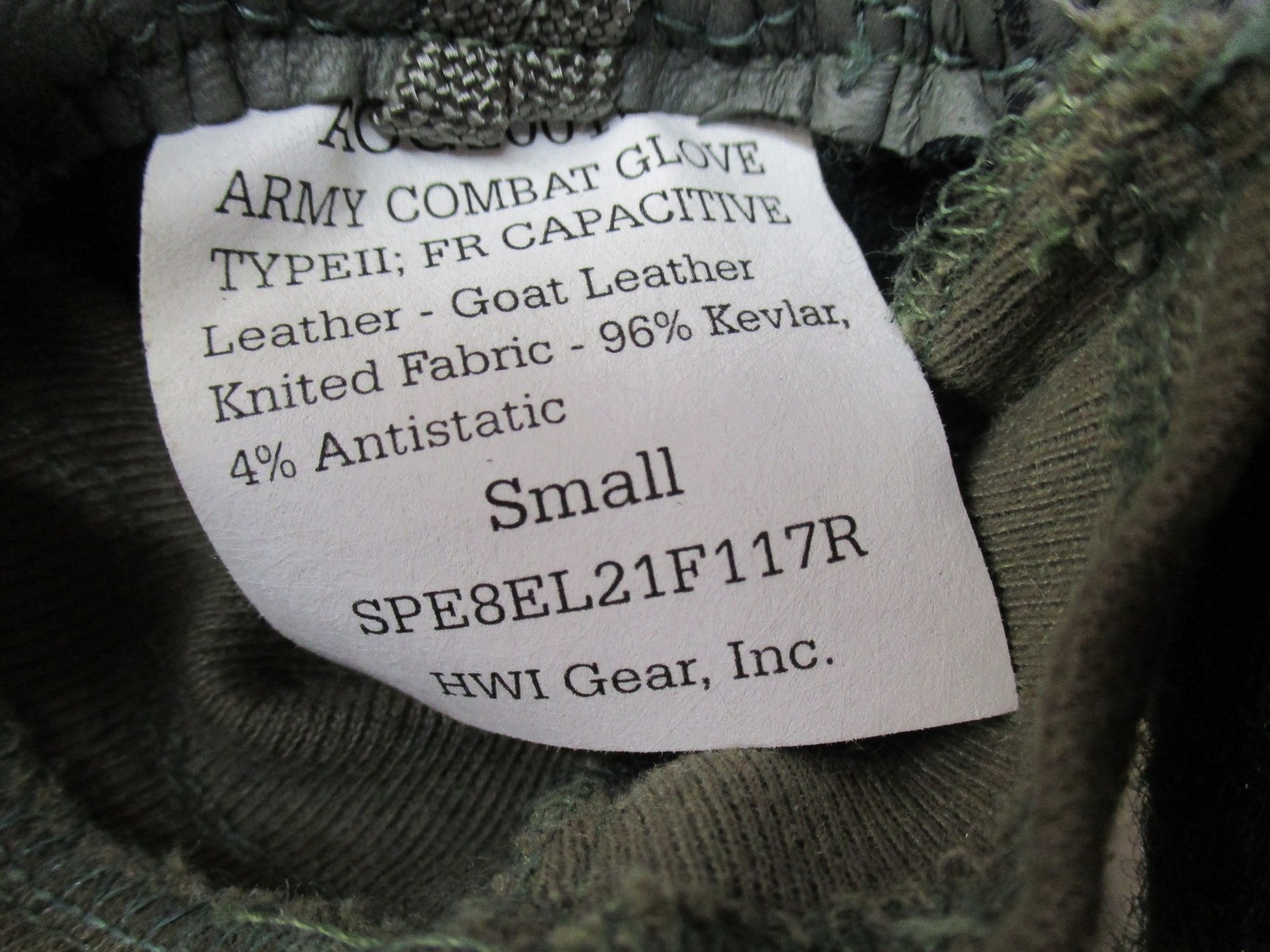 NEW US ARMY COMBAT GLOVE CUT/FIRE RESISTANT SMALL FOLIAGE HATCH HWI TYPE II