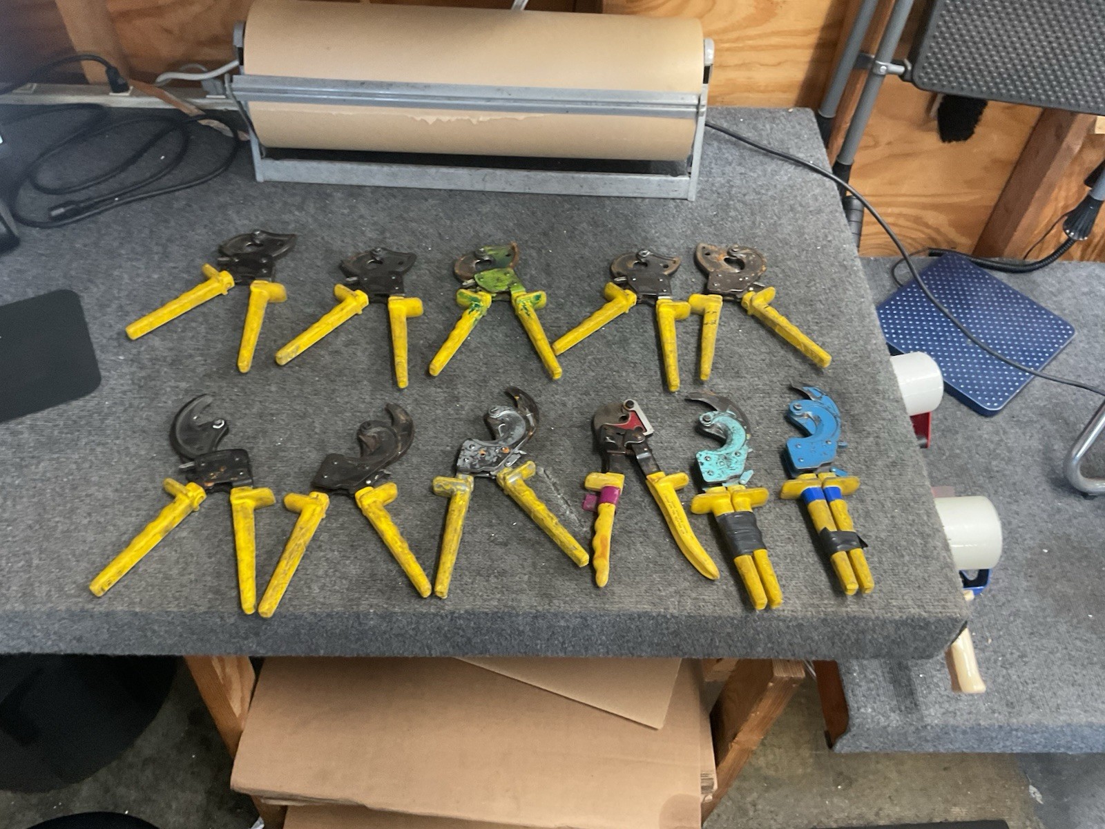 Lot of 3 Klein Tools Ratcheting Cable Cutters 63607 Moving Blade Klein