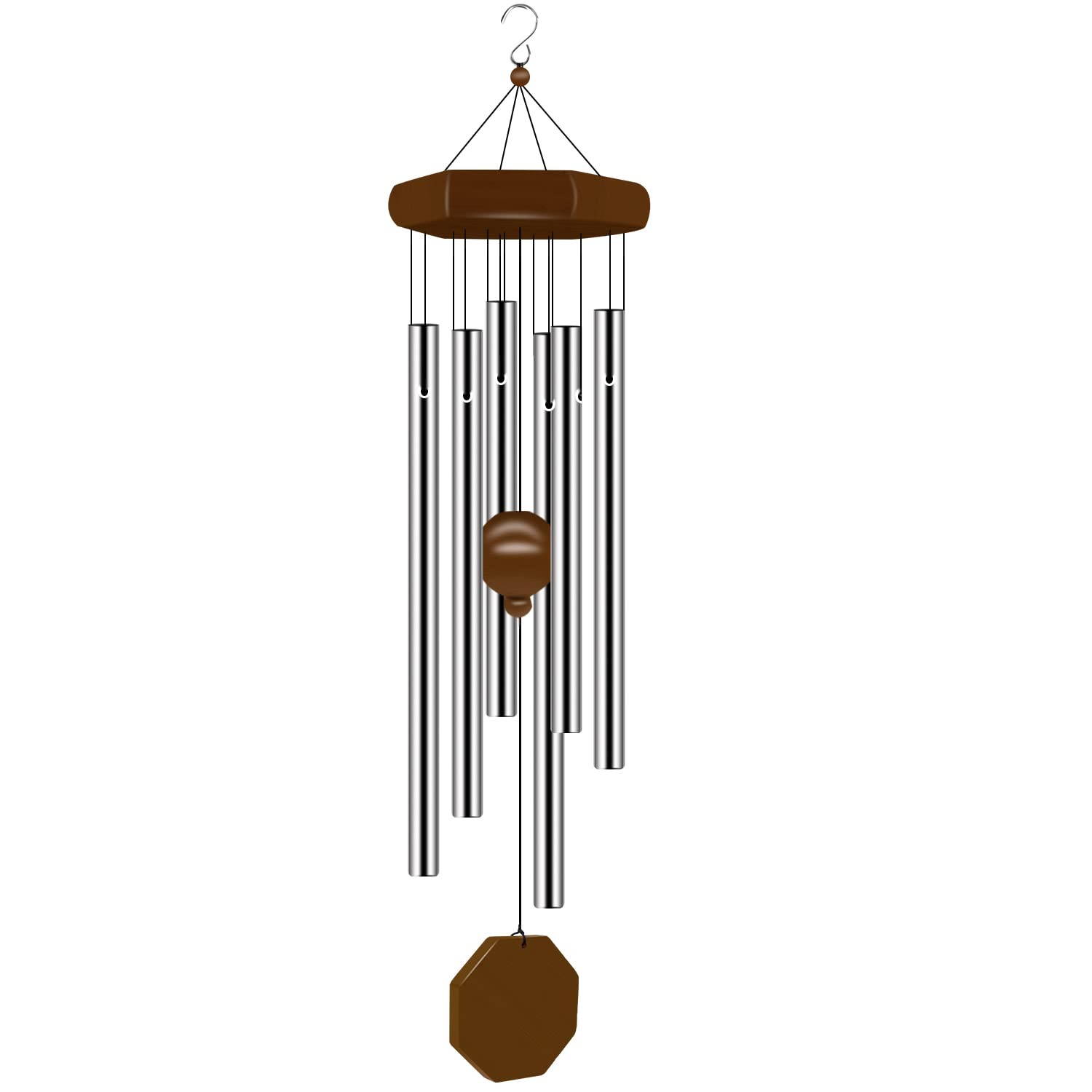 Large Deep Tone Memorial Wind Chimes - 6 Tuned Tubes for Outdoor Use