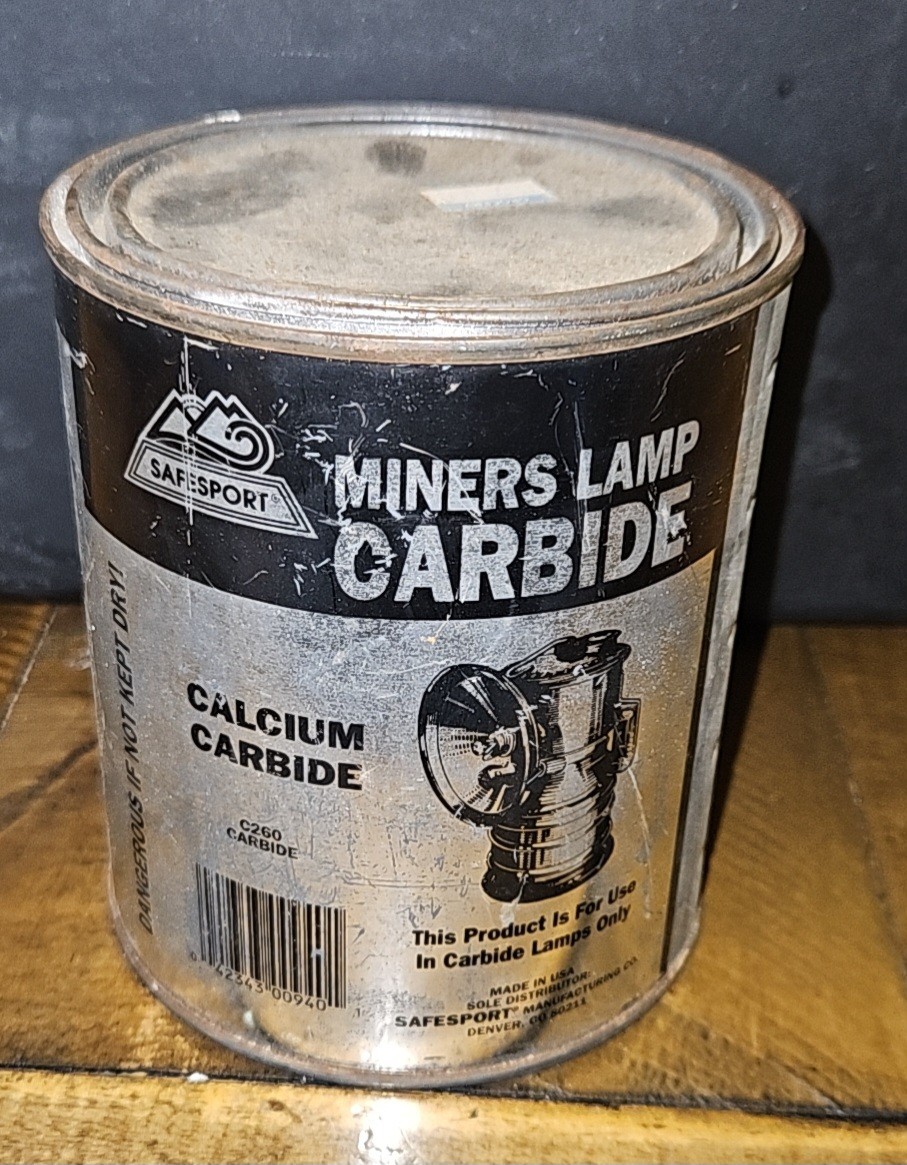VINTAGE Safespot CALCIUM CARBIDE  TIN CAN Empty