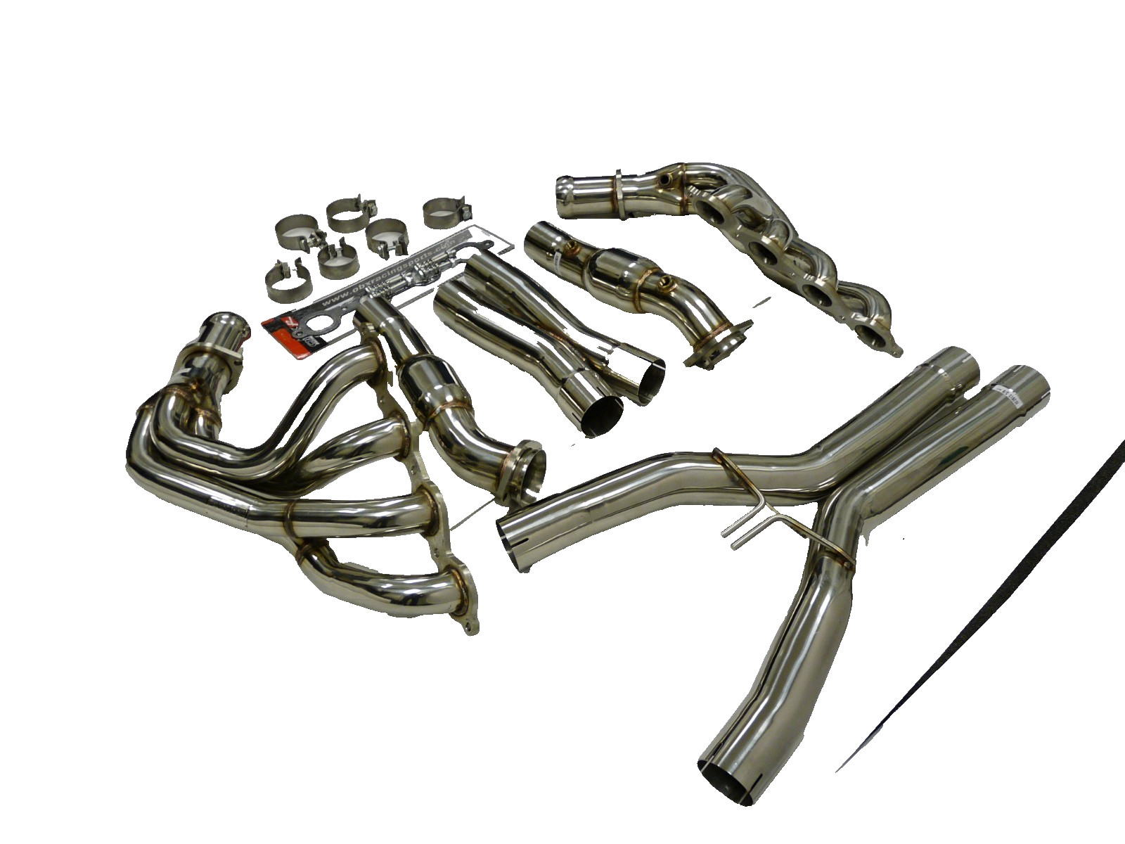OBX Stainless 14-19 Chevy Corvette C7 6.2L Long Tube Manifold Green Catted XPipe