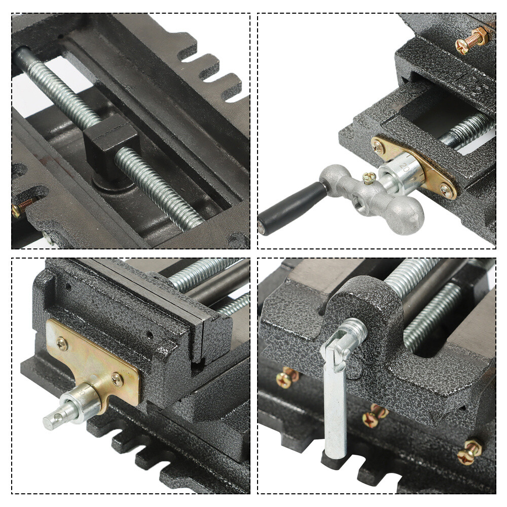 5" Cross Slide Vise Drill Press X-Y Clamp Heavy Duty Machine Metal 2 Way Black