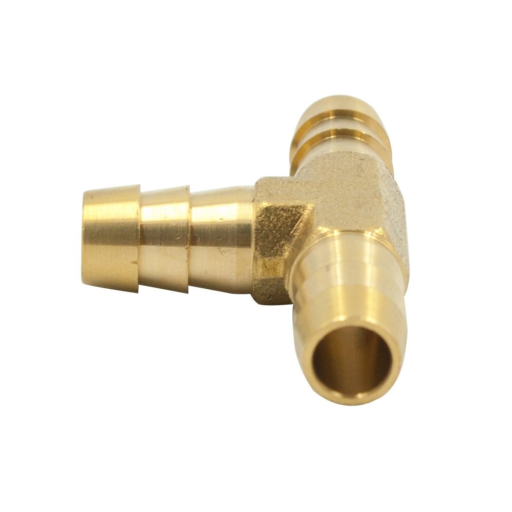 Brass Hose Barb Tee 1/4" x 1/4"x Barbed T 5pcs 1/4*1/4*1/4,