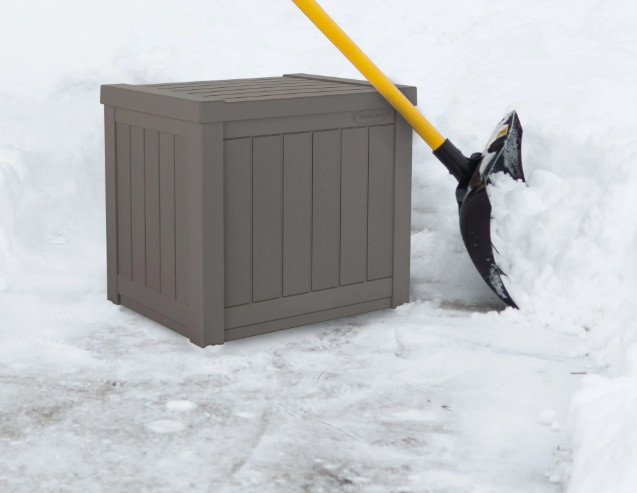 Suncast 22-Gal. Weather-Resistant Resin Outdoor Storage Deck Box, Stone Gray