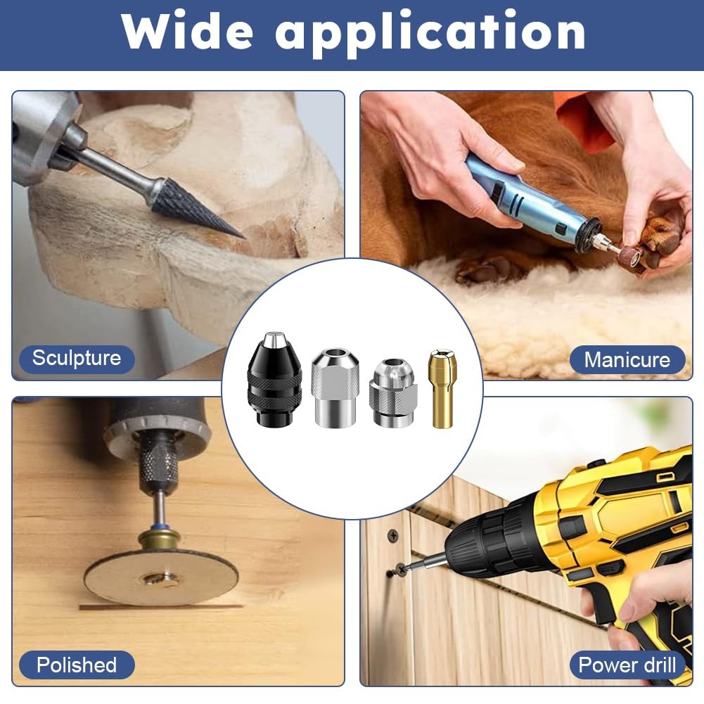 28pcs/set Drill Chuck Collet for Dremel, 1/32 To 1/8inch Drill Chuck Collet S...