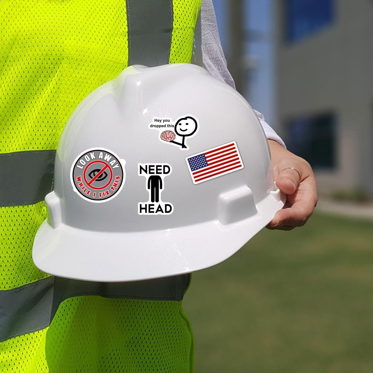 150 PCS Funny Hard Hat Stickers for Adults, Blue Collar Gifts Colorful
