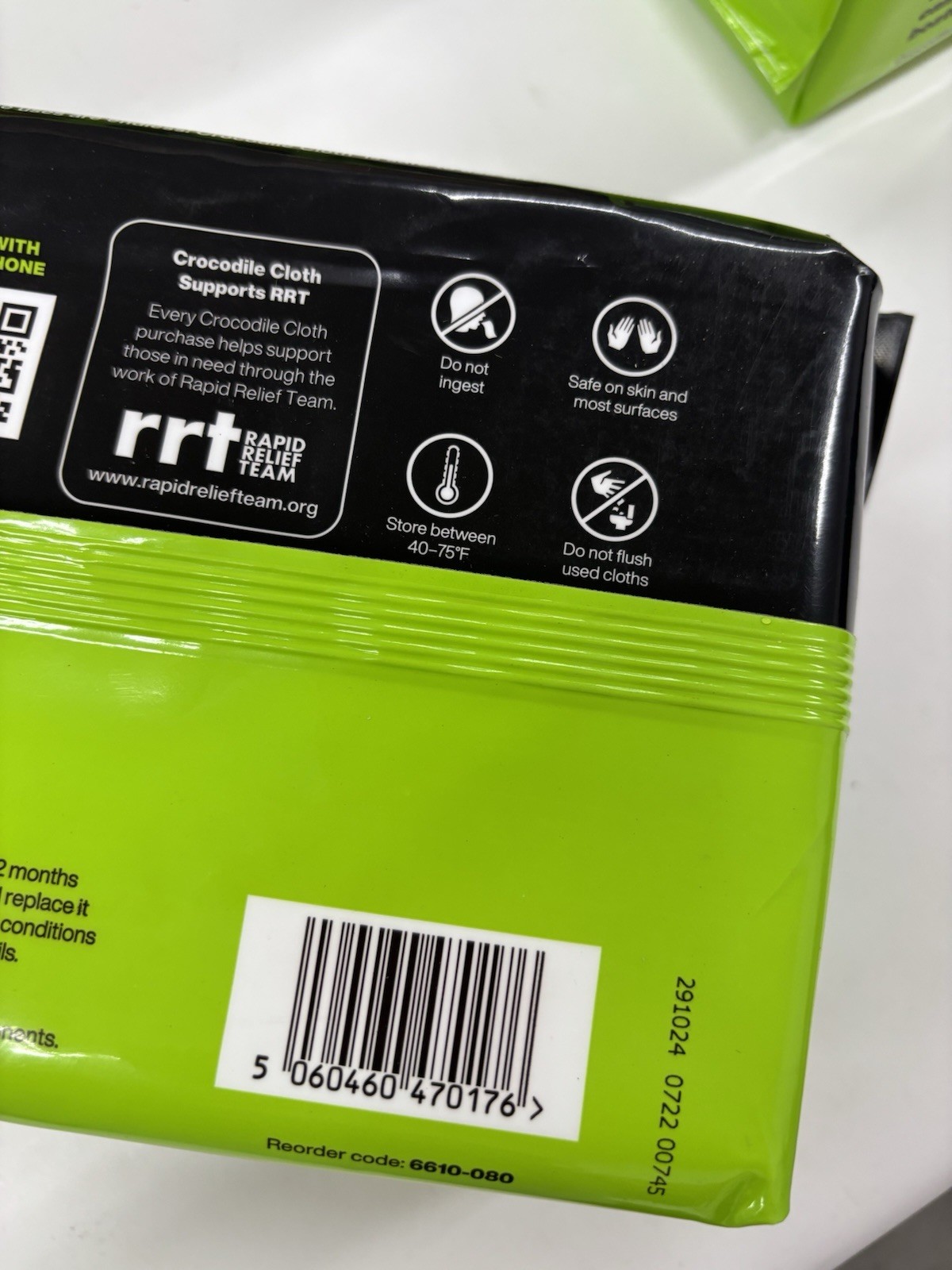 4 Packs (80 Wipes Each) Crocodile Cloth Outdoor Wipes Oversized Biodegradable