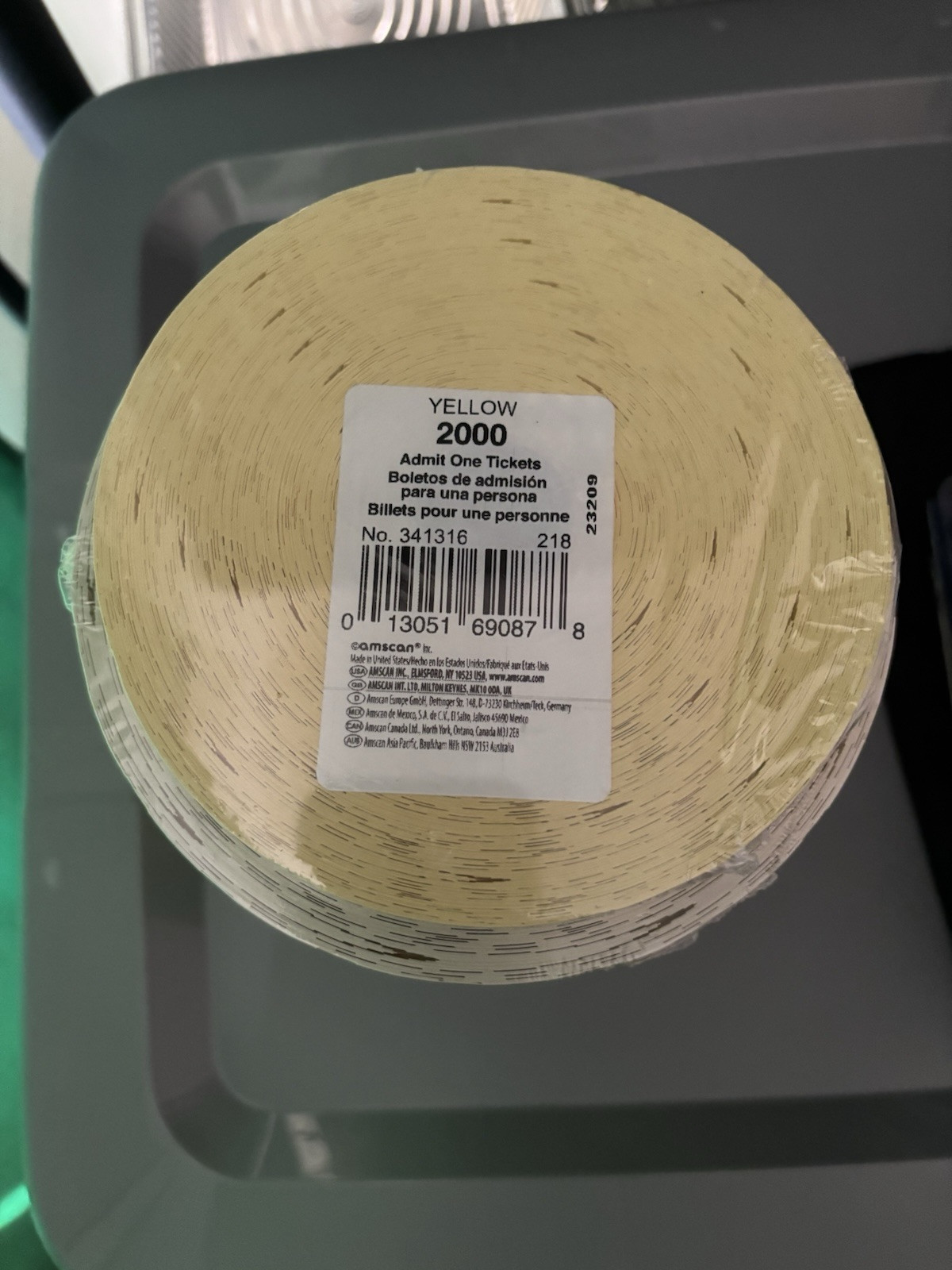 Admit One Yellow Raffle Tickets