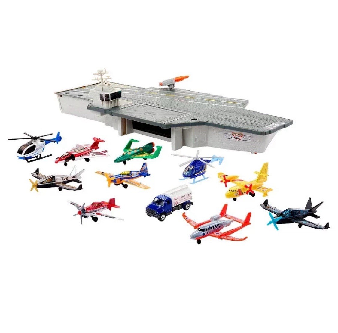 Matchbox Aircraft Carrier Playset w/ Sky Busters 10 Planes + 1 Truck | NIB & RTS