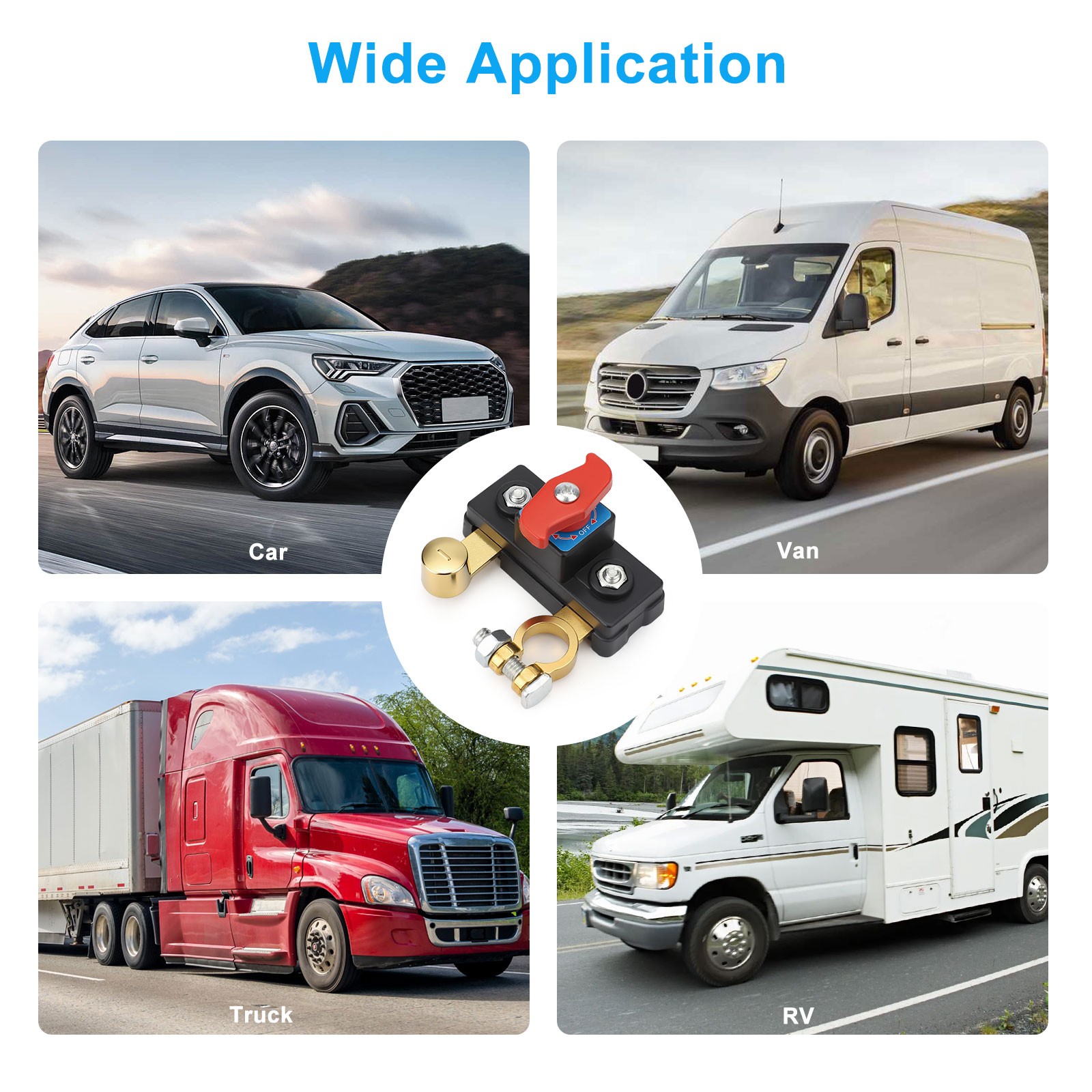 2Pcs 12V 24V Battery Disconnect Terminal Switch Kill Isolator Cut Off for Car RV