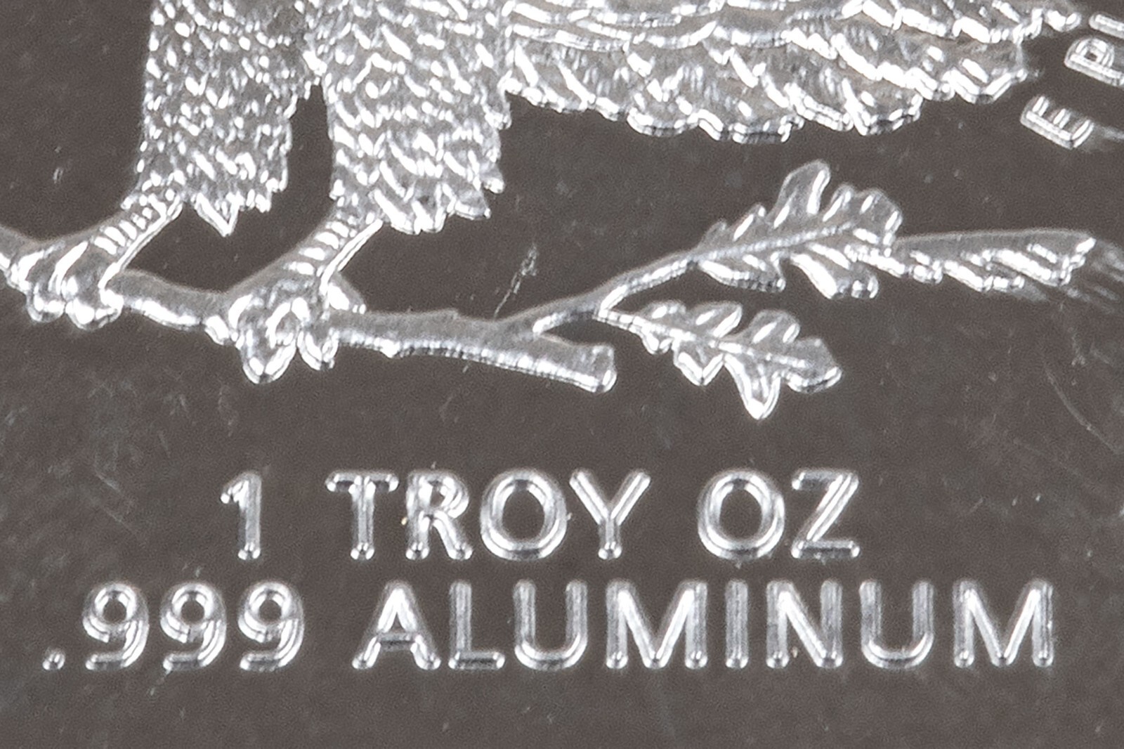 1 TROY OUNCE/OZ .999 Pure Aluminum (Al) Metal Walking Liberty Bar - Eagle