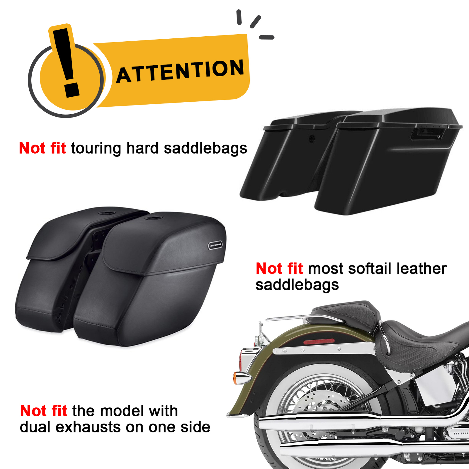 For Harley Softail Deluxe FLSTN Rear Softail Highway Saddlebag Guard Crash Bar