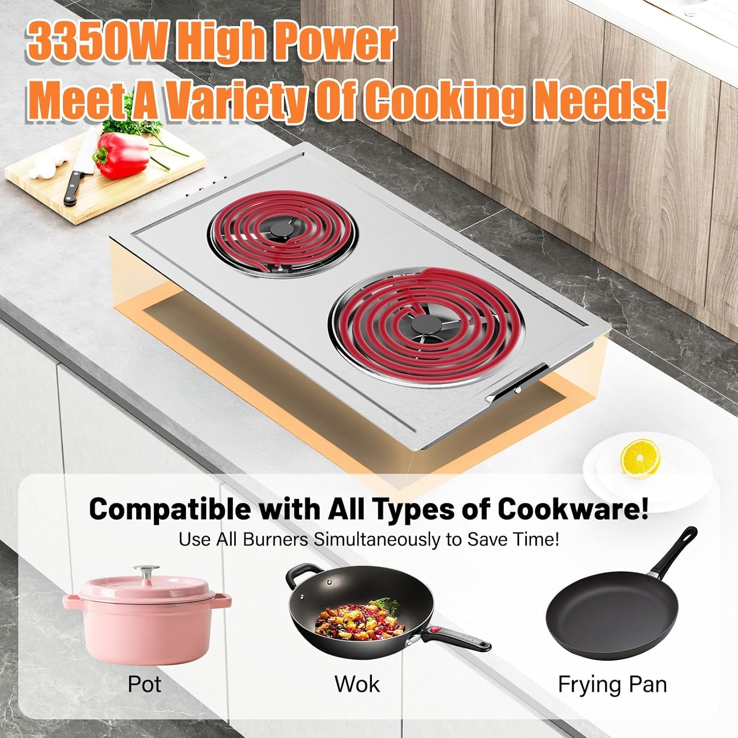 2xJEA7000ADSA Coil Element Burner Cartridge For JennAir JEA7000ADS Range Stove