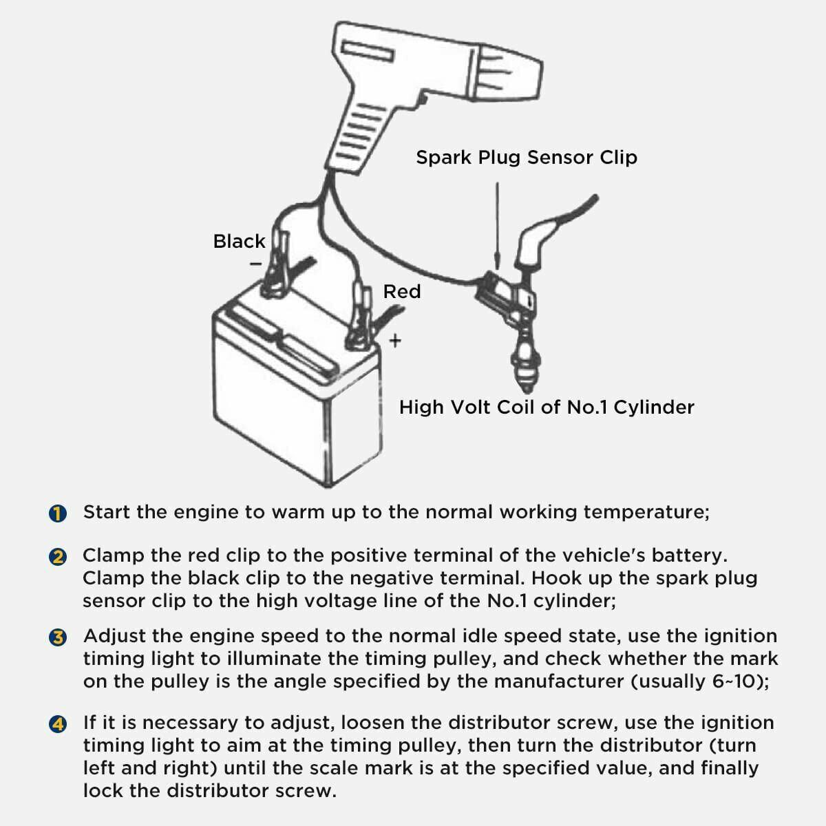 Ignition Timing Light Engine Ignition Timing Strobe lamp 12V for Car Motorcycle