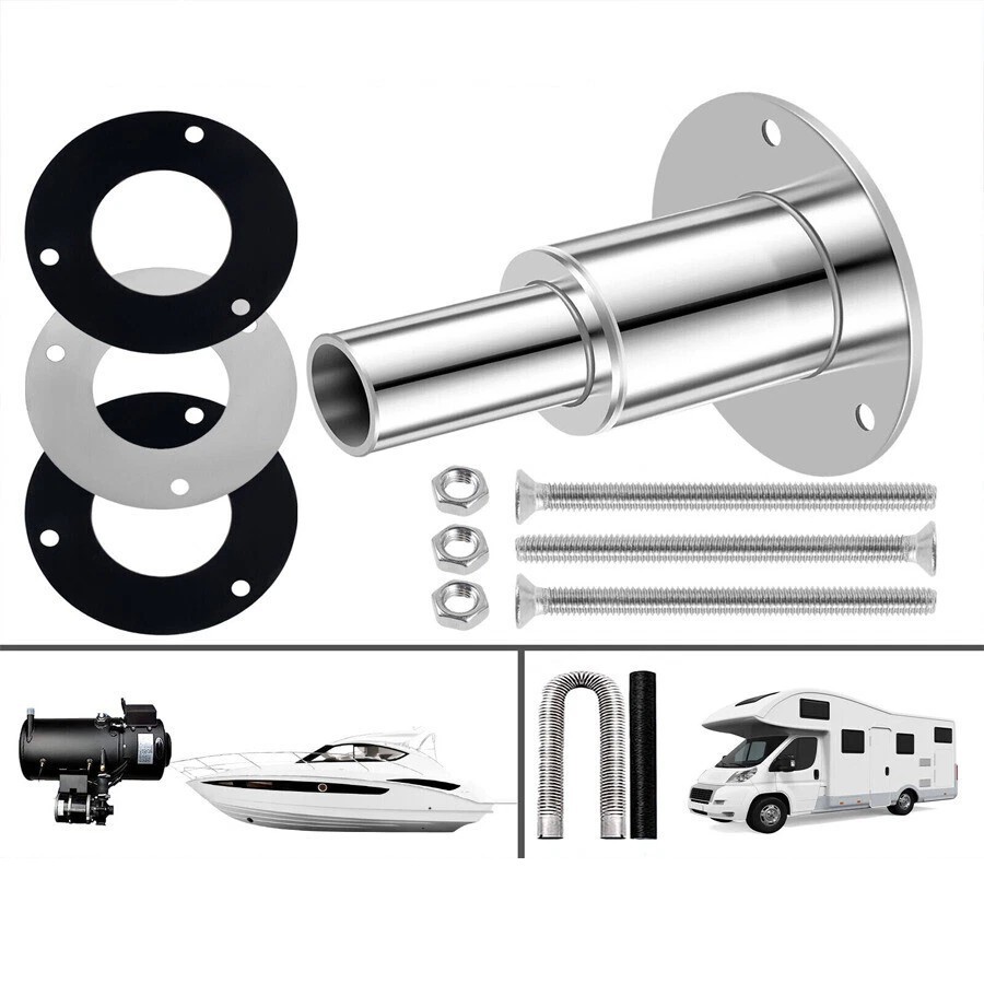 For Diesel Heaters 316 Stainless Steel Thru Hull Exhaust Fittings 24mm Pipe Tube