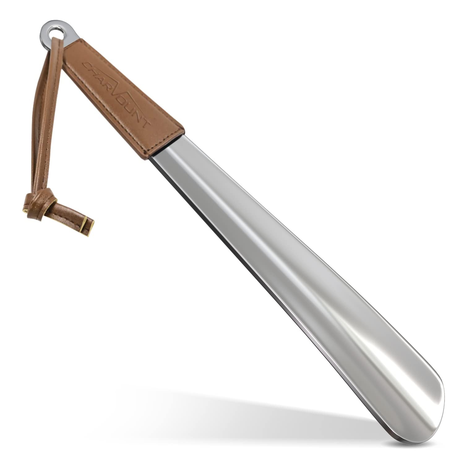 Charmount Metal Shoe Horn - 12 Inch Long Horns for Senior, 12.5'', brown