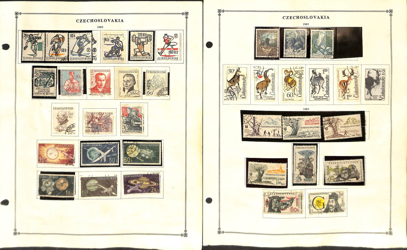 Czechoslovakia Stamp Collection on 80 Scott International Pages, 1918-1974 (CH)