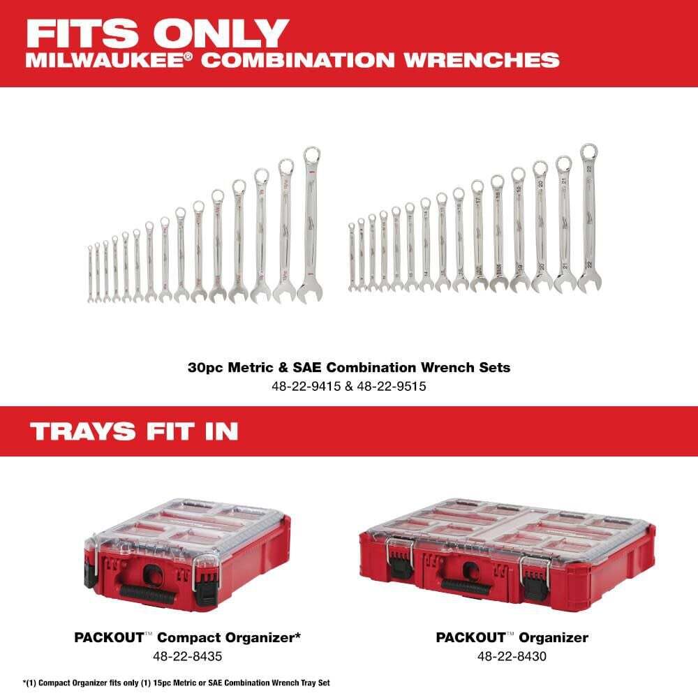 Milwaukee Trays For Metric & Sae Combination Wrench Trays 30 Piece