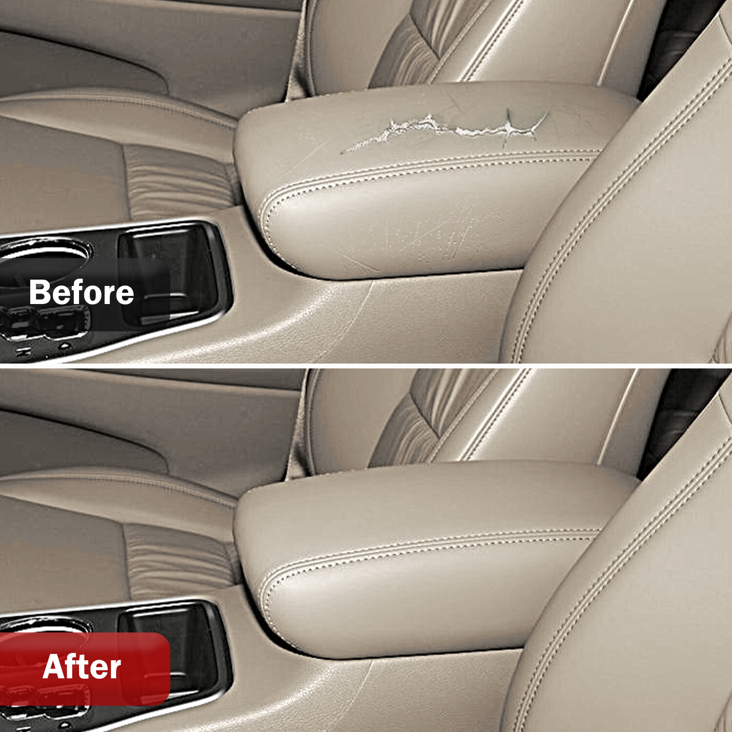 Fits 2011-2020 Jeep Grand Cherokee Middle Console Lid Armrest Leather Cover Tan