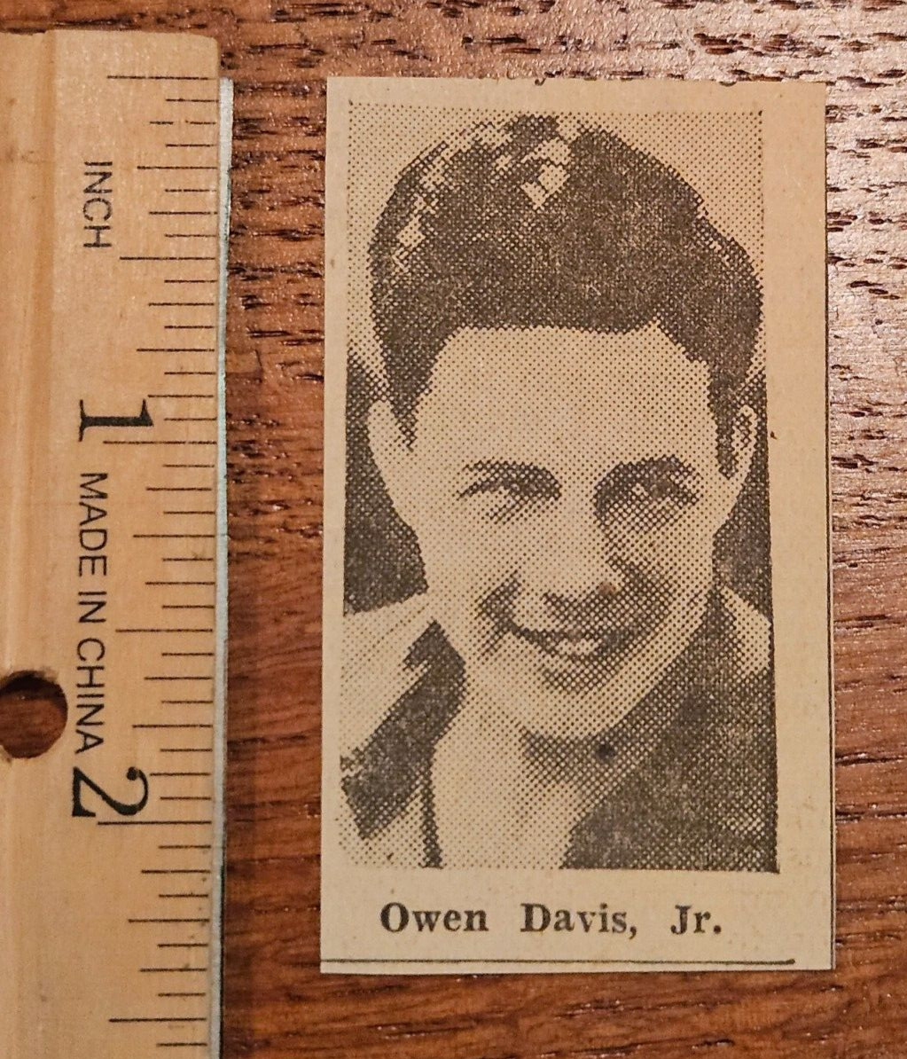 OWEN DAVIS JR from 1936 Philadelphia Newspaper