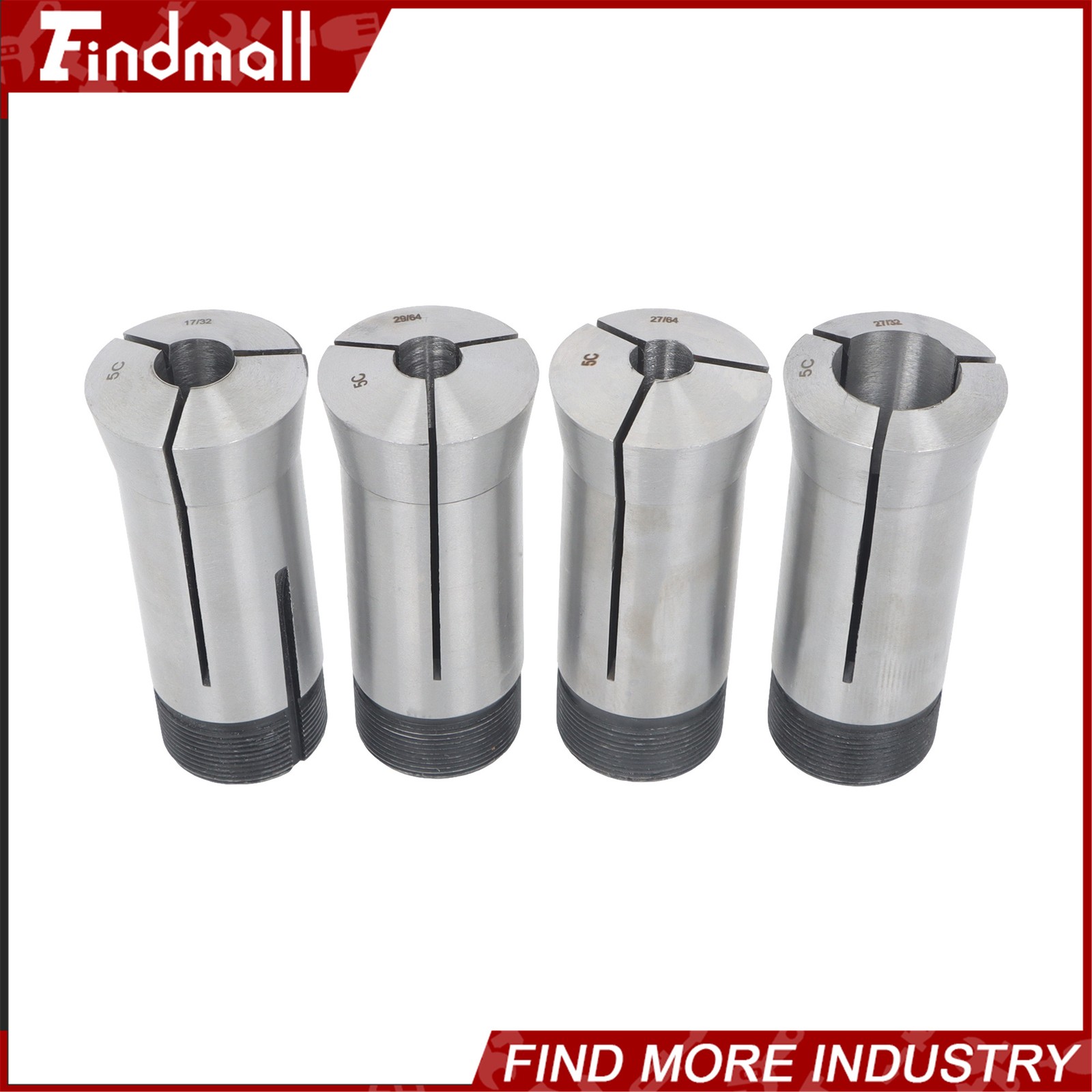 Findmall 57 Pack 5C Collet Set Fractional 1/8" to 1" High Precision Lathe
