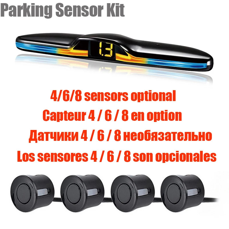 Multiple Radar Parking Sensor Kit Backlight Parktronic LED Display SystemMonitor