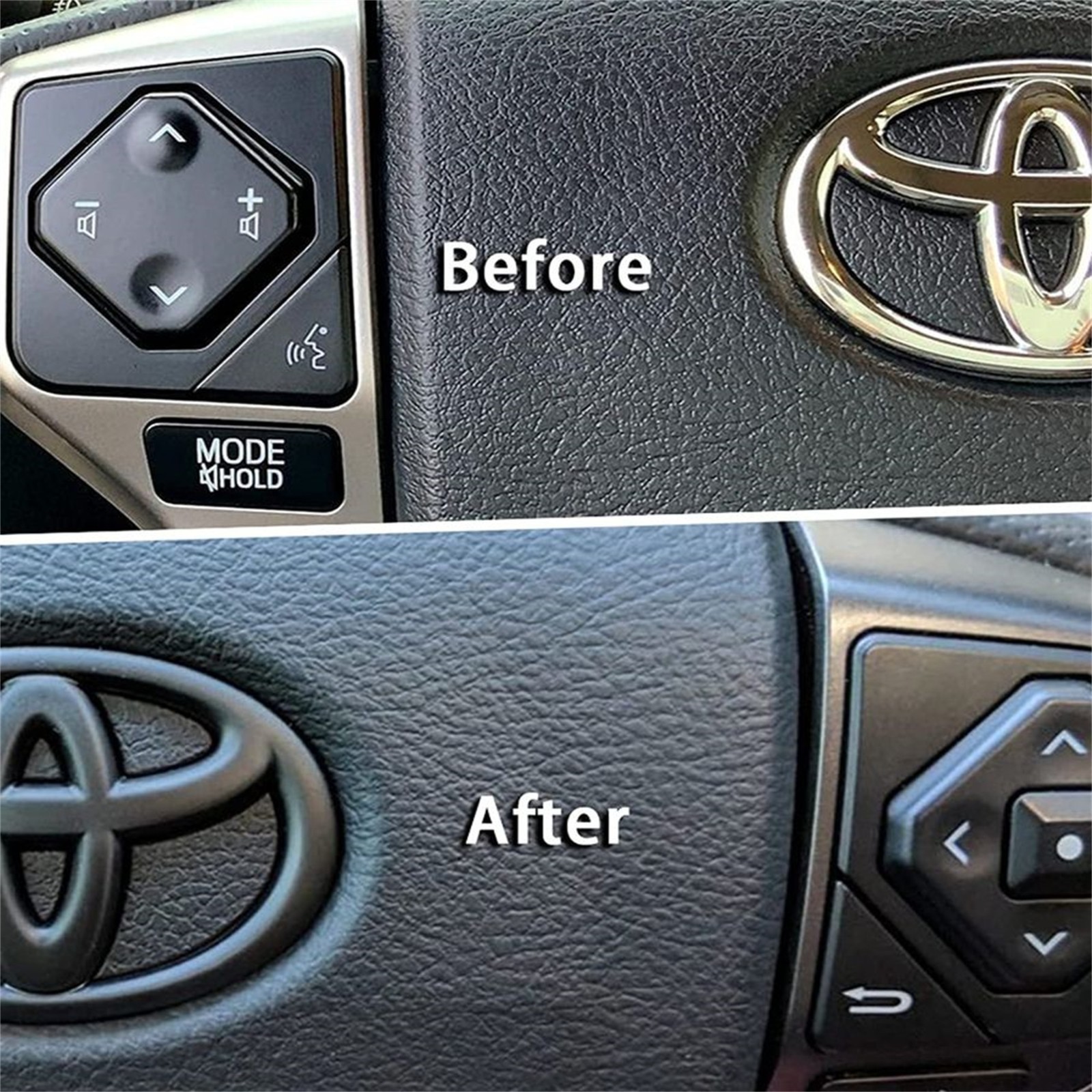 Black Steering Wheel Blackout Emblem Overlay For Tacom Tndra Cmry 4Rnner Rv4