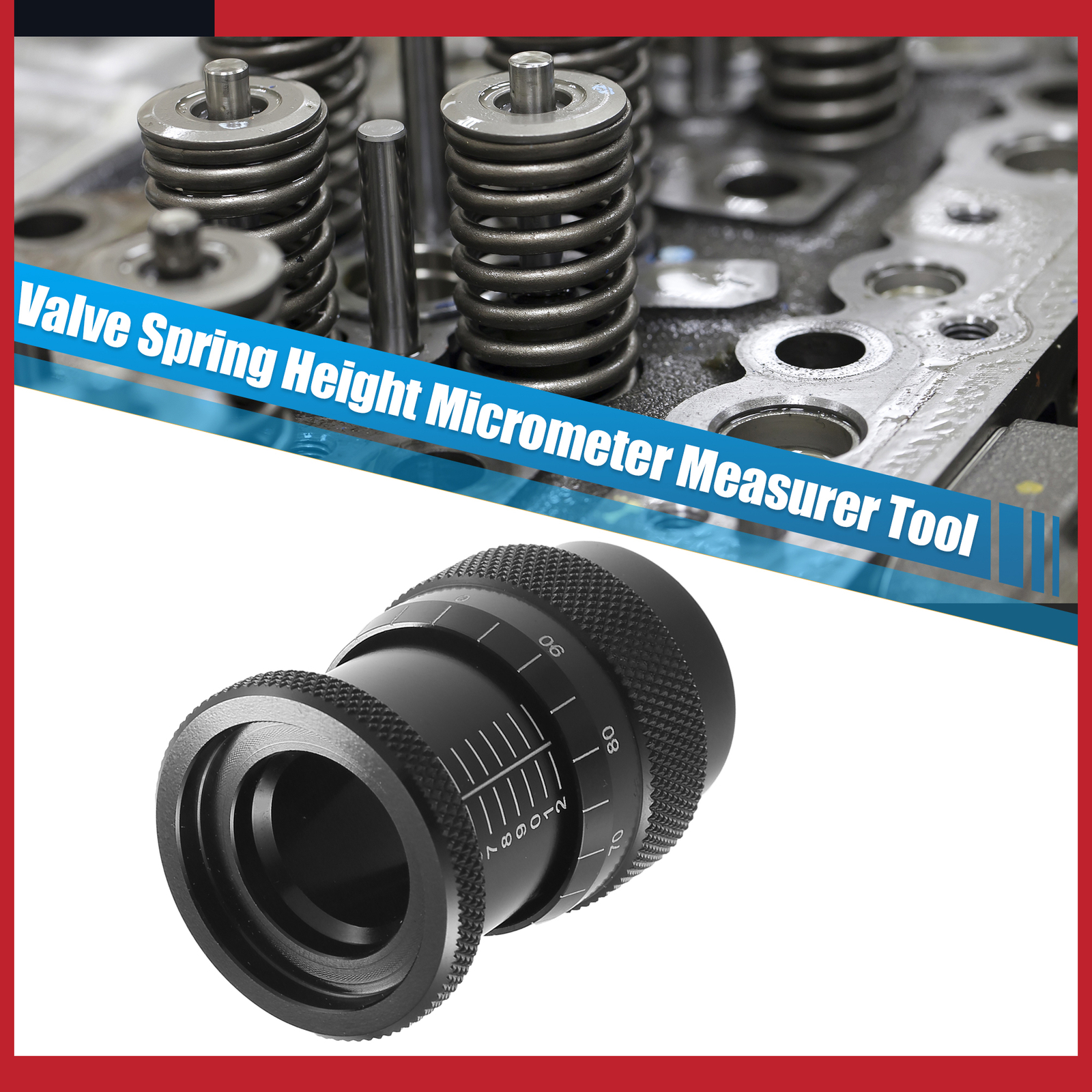 Universal Valve Spring Height Micrometer Measurer 0.75" Metal Black Pack of 1