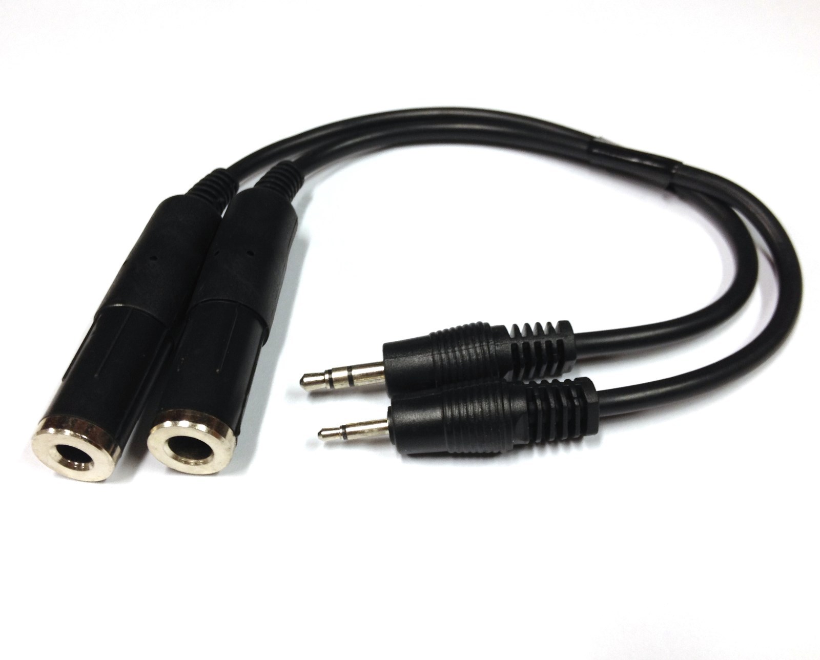 GENERAL AVIATION DUAL TWIN PLUG HEADSET TO SPORTYS RADIO ADAPTER CABLE 1/4" 1/5"