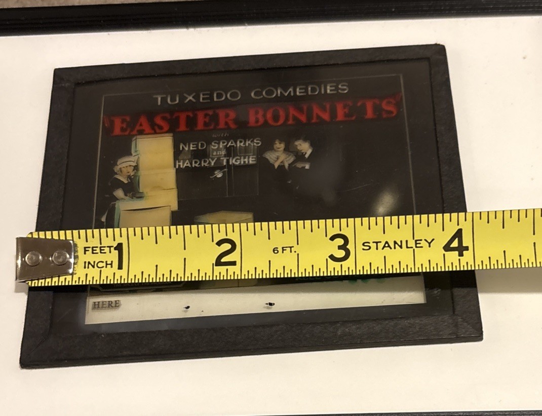 Vintage Magic Lantern Glass Theater Slide 1923 * EASTER BONNETS *Ned Sparks