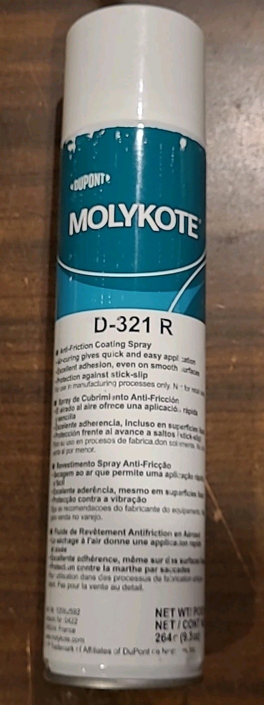 Dupont Molykote D-321 R Anti-Friction Coating Spray 9.3oz Each Can D321R 2 Cans