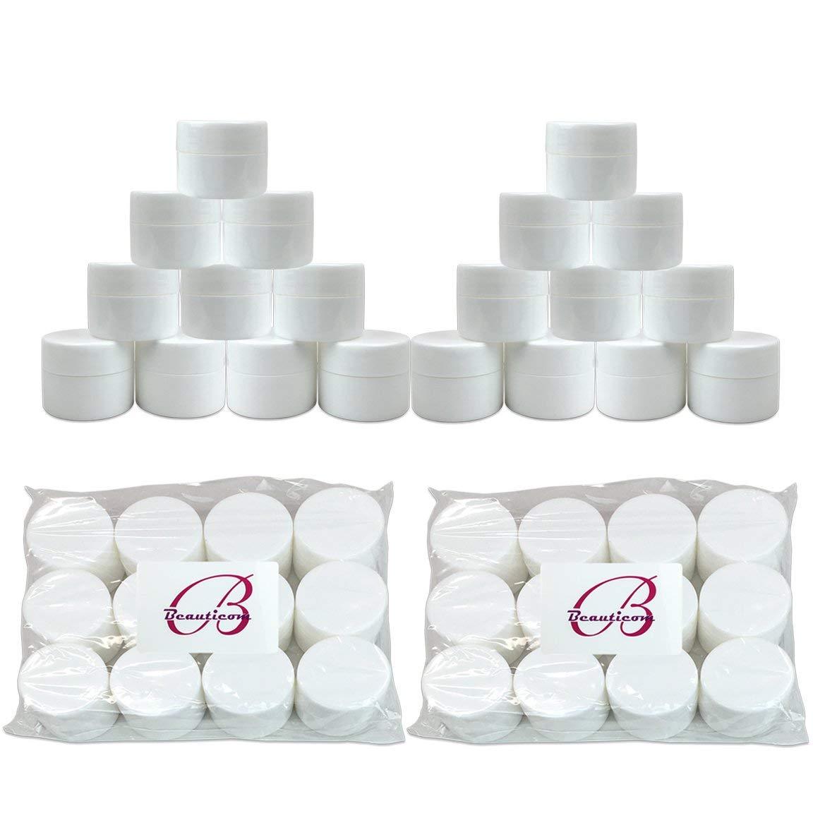 24Pcs 7g White Sample Cosmetic Empty Jar Pot Eyeshadow Makeup Cream Lip Balm 7ml