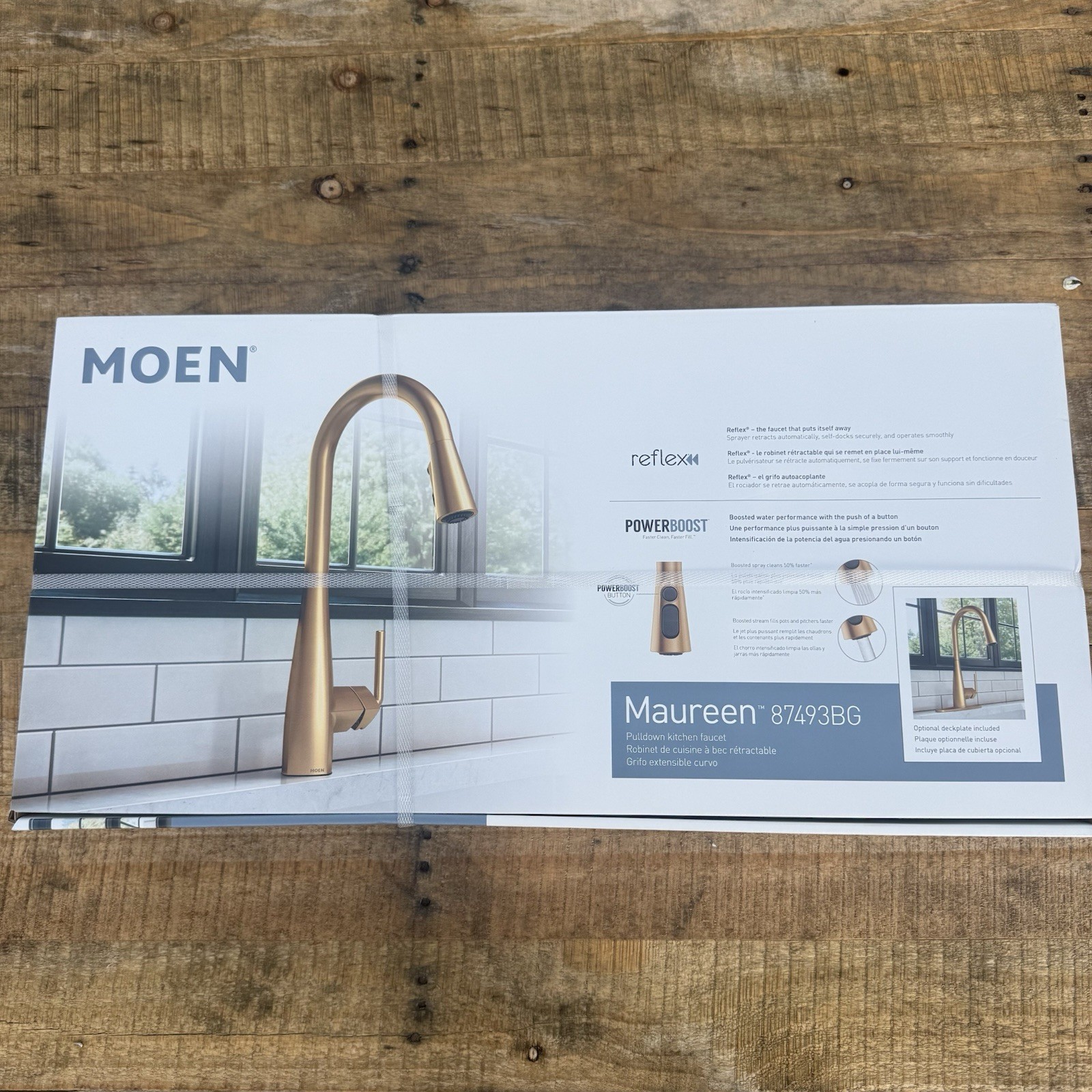 MOEN Maureen 87493BG Brushed Gold 1 Handle High Arc Pulldown Kitchen Faucet
