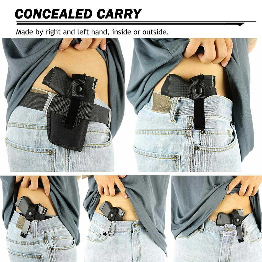 Universal IWB OWB Tactical Gun Holster with Mag Pouch Concealed Carry Pistol