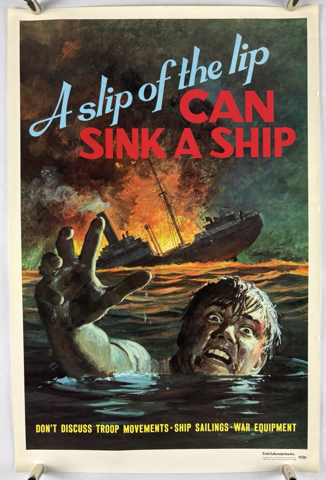 SLIP OF THE LIP DUPONT War Poster 1960s 14x 21 Vietnam World War 2 Art WWII 02