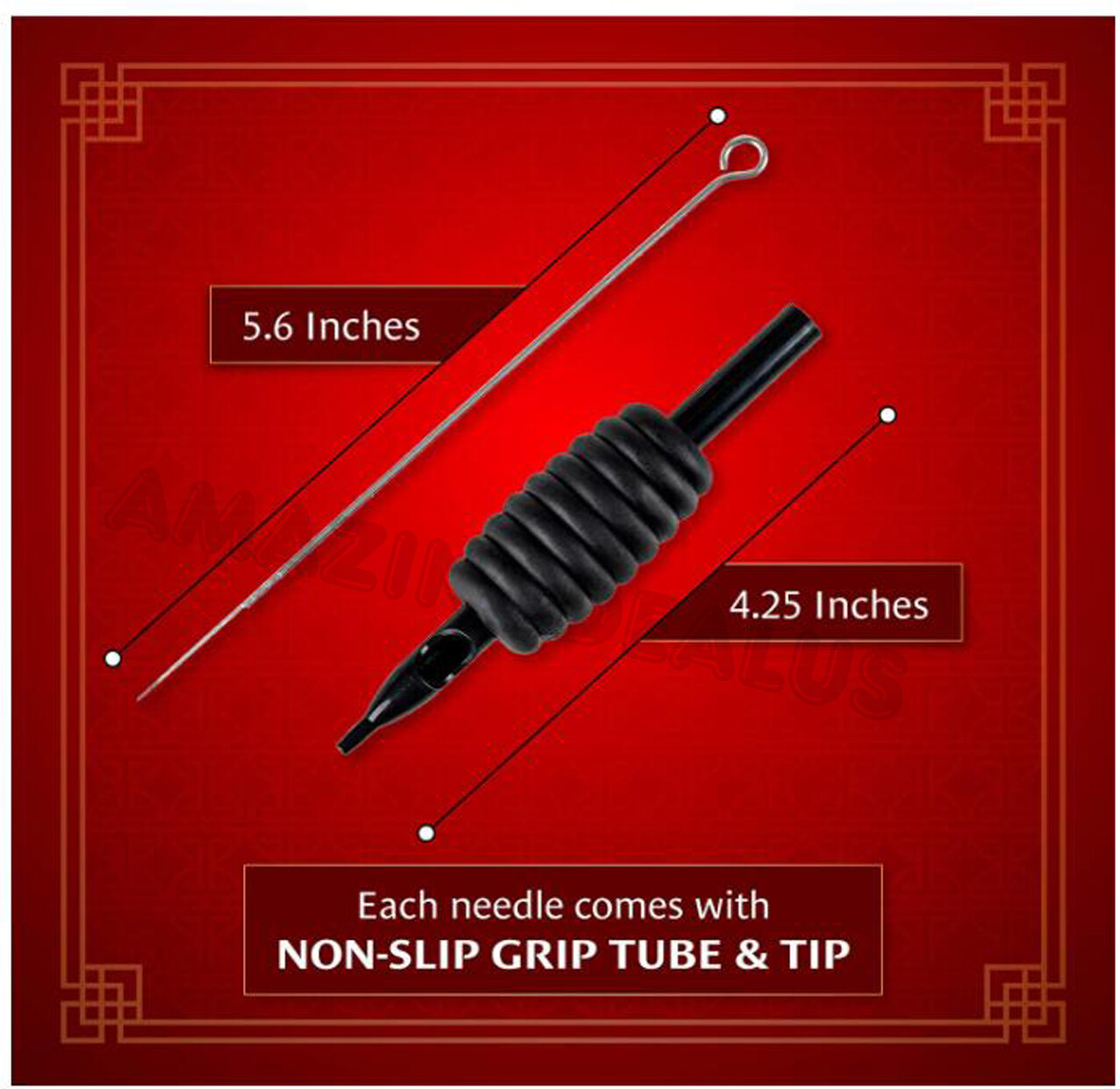 100 pcs Sterile Tattoo Needle with Tube 3/4" Grip and Tip Combo - RL,RS,M1