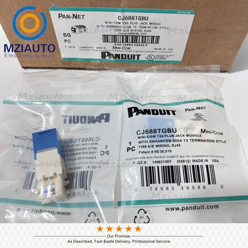 50X Cat6 MiniCom UTP RJ45 Network Jack Module Blue For Panduit CJ688TGBU Giga TX