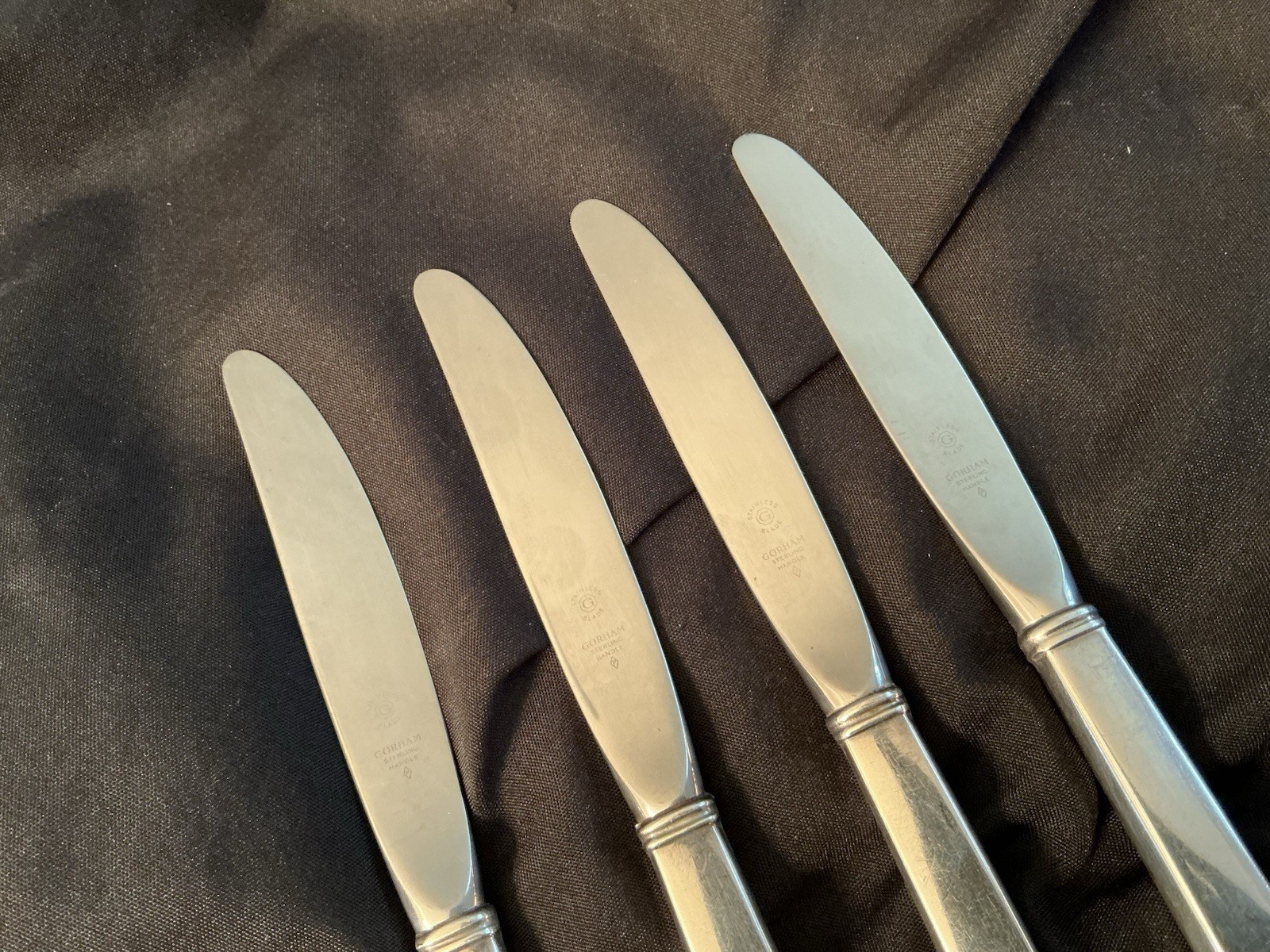 Old English Tipt by Gorham Sterling Silver Knife Lot Of 4 Pieces! 9 1/8”