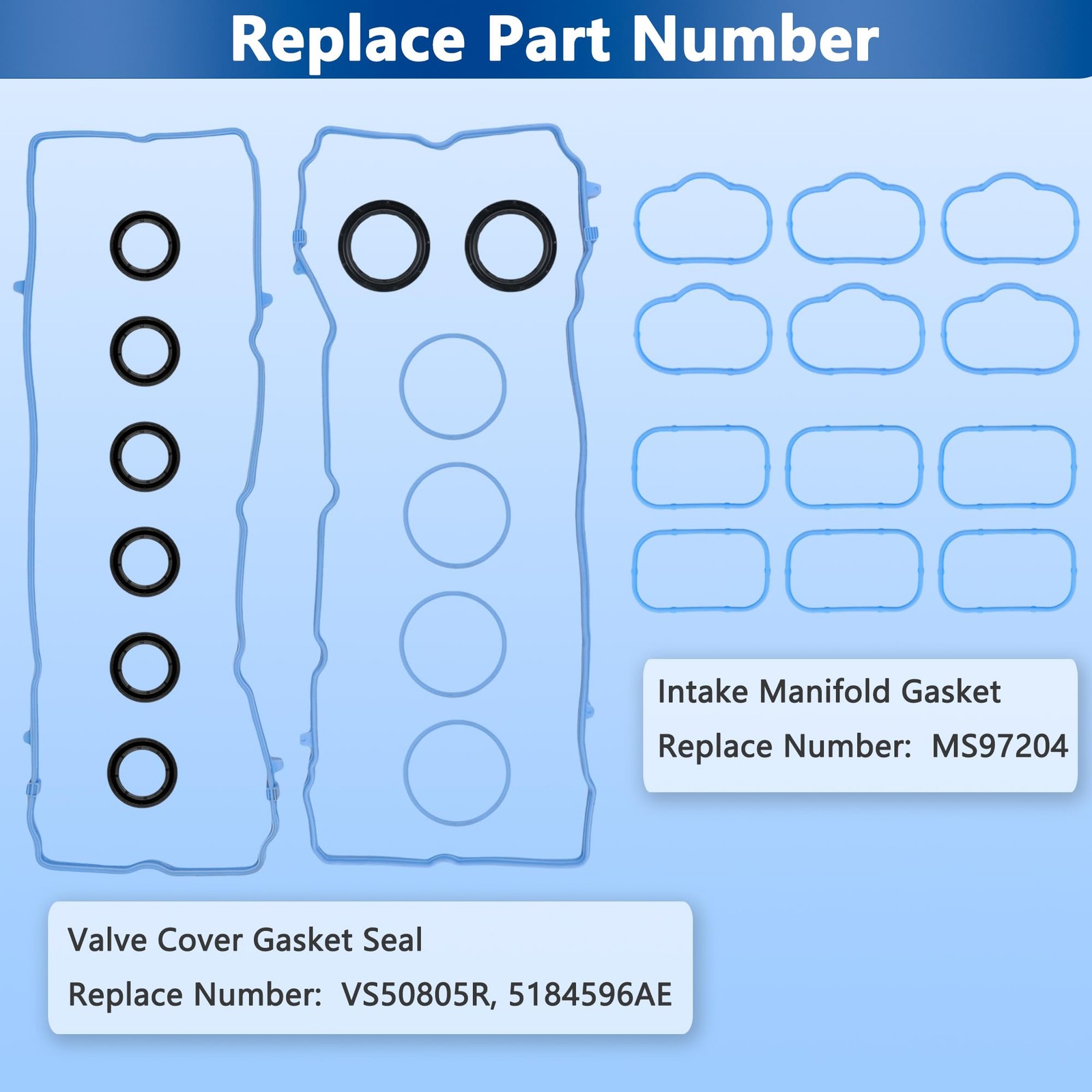 Valve Cover Gasket Set with Intake Manifold Gasket replacement for Engine
