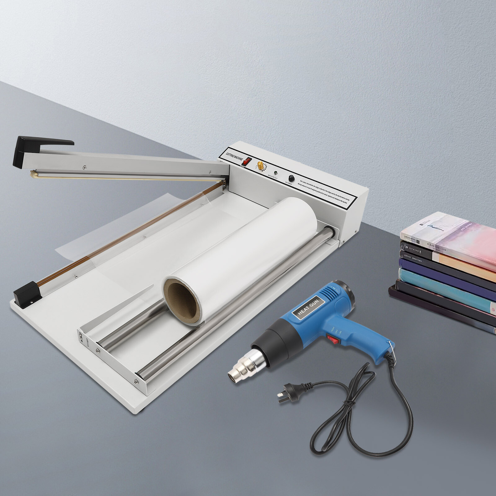 24" Shrink Film Wrap Machine, 530W Shrink Wrap Sealer with Heat Gun for PP PE