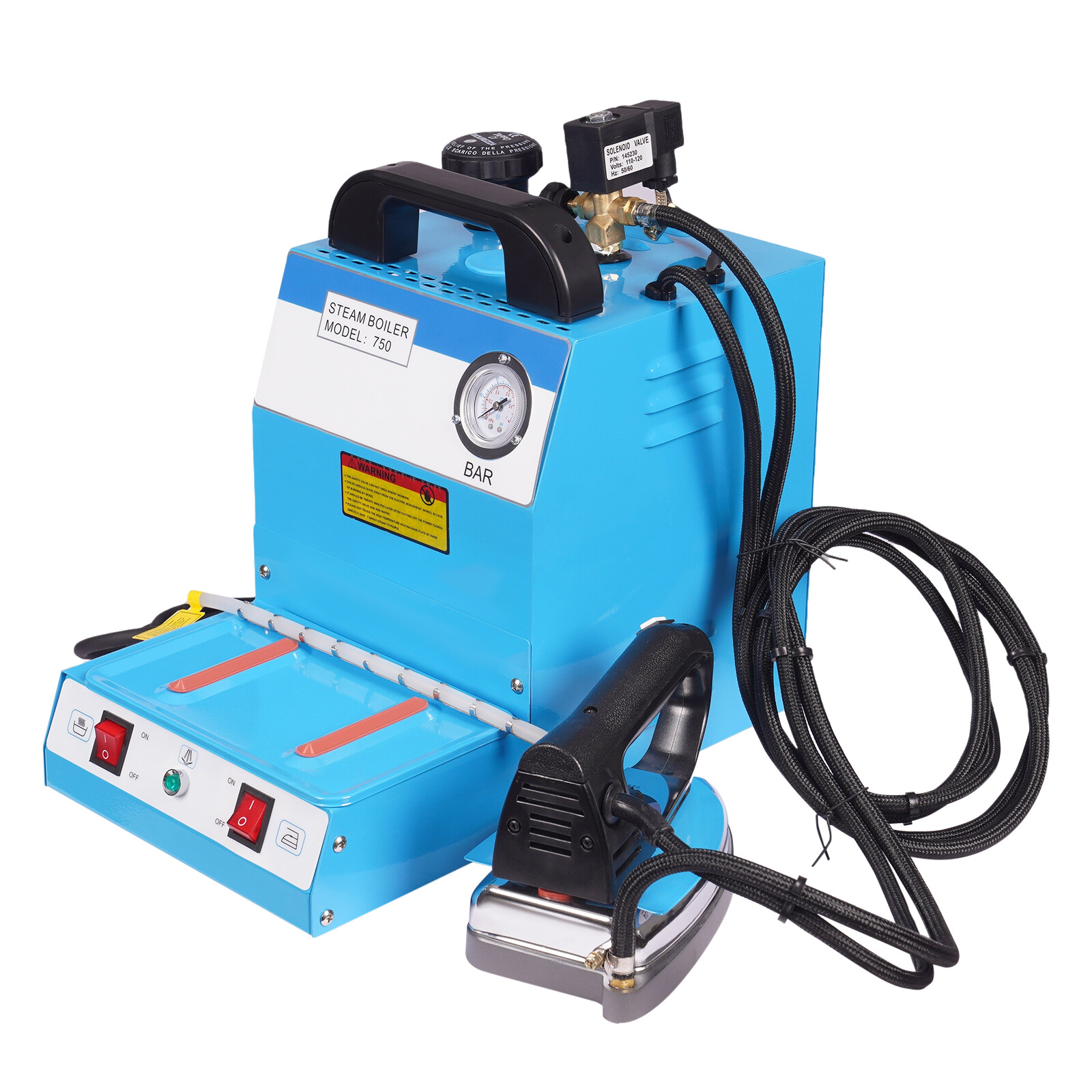 Electric Steam Iron with Boiler for Dry Cleaner Curtain Blue 110V Commercial