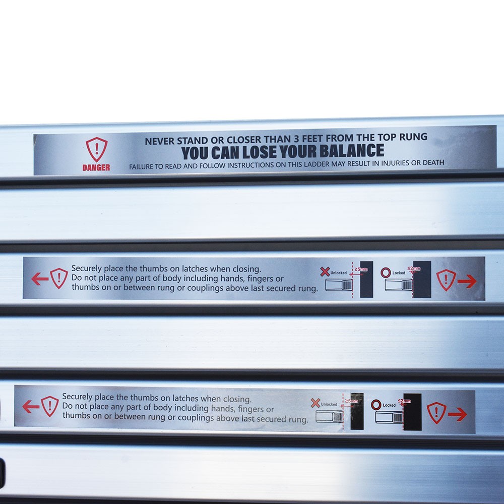 14.5FT Aluminum Extension Telescoping Heavy Duty Lightweight Step Ladder 330lbs