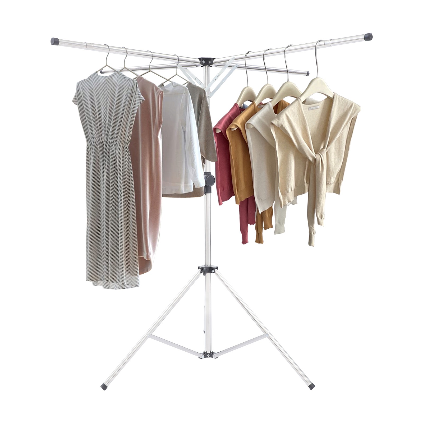Folding Tripod Clothes Drying Rack Adjustable Clothes Rack X-Shaped Clothes Rack