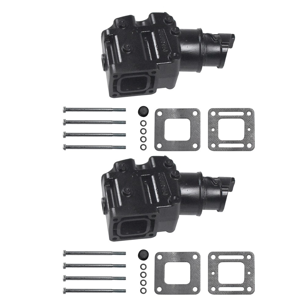 2pcs Exhaust manifold Riser elbow 4.3 5.0 5.7 6.2 L 305 350 V8 Fit MerCruiser 4"