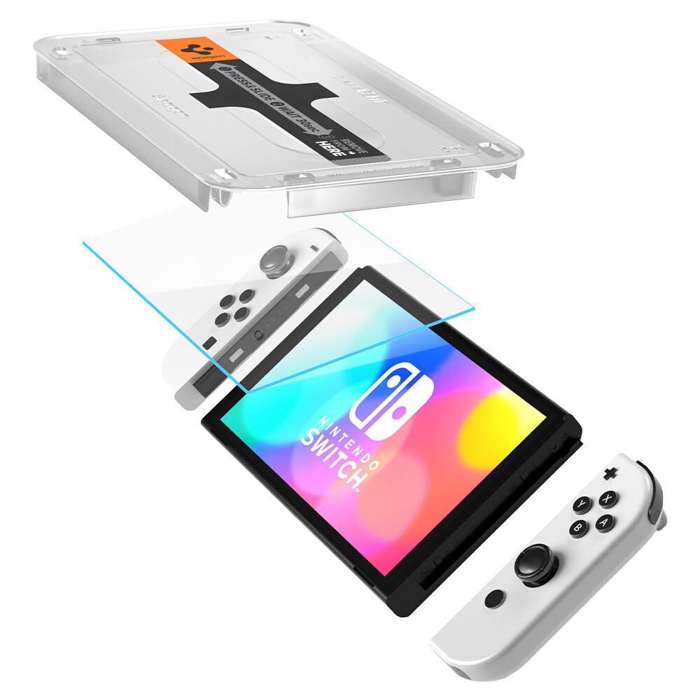 For Nintendo Switch OLED | Spigen [ EZFIT GLAStR ] Slim Screen Protector
