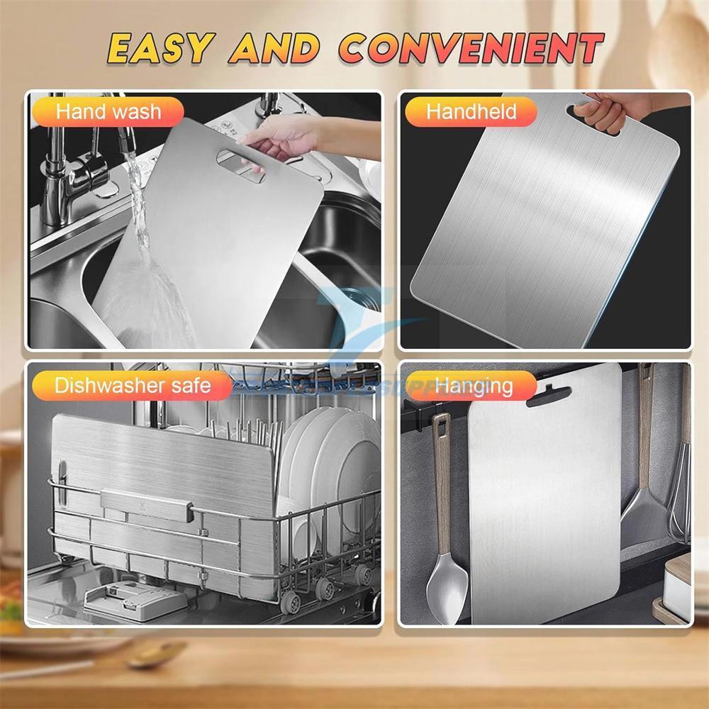 Titanium Cutting Board Double-Sided Titanium Cutting Boards for Kitchen Camping