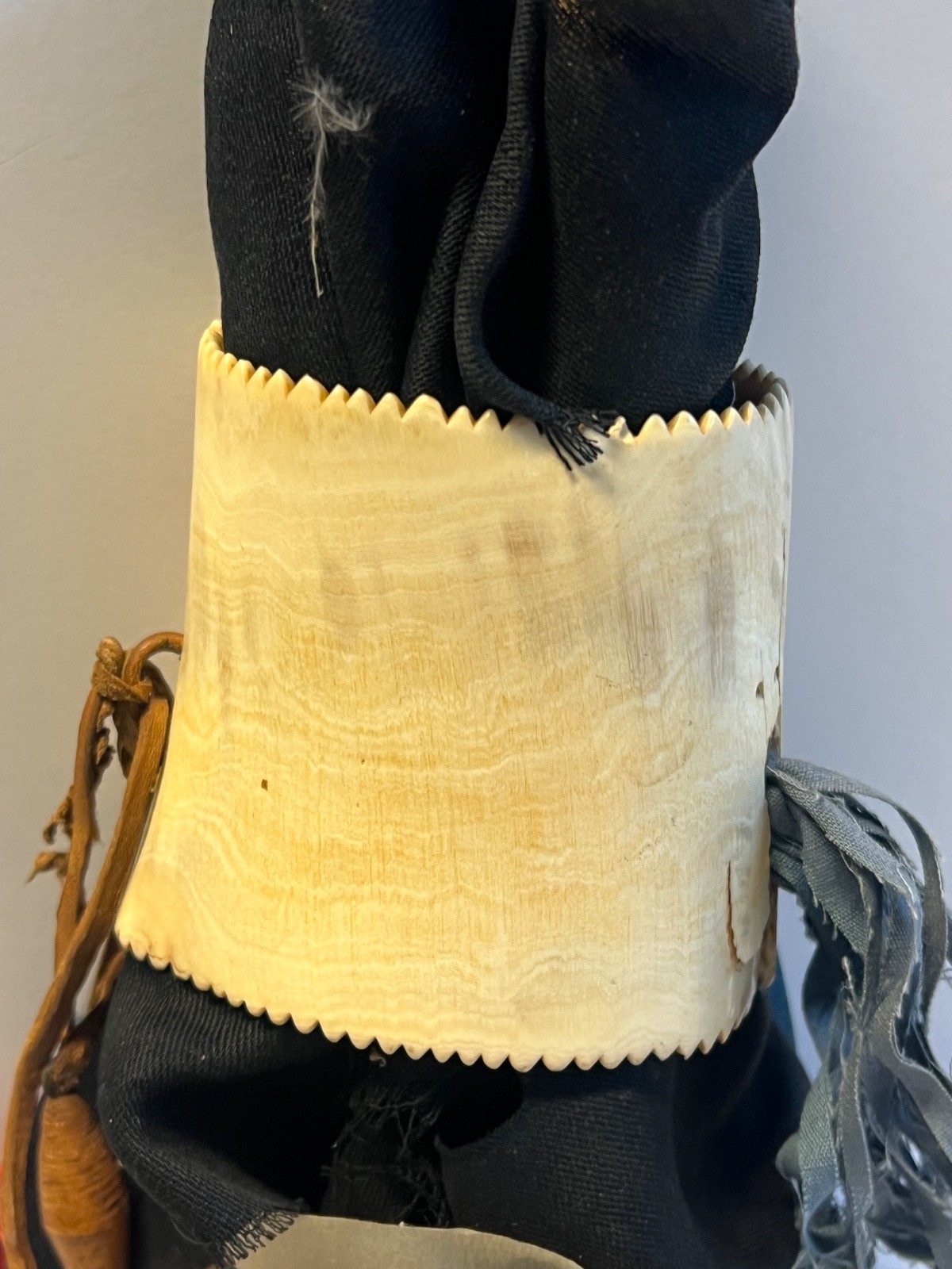 Original Native American Apache Indian Carved Ceremonial Dance Bracelet; Papers