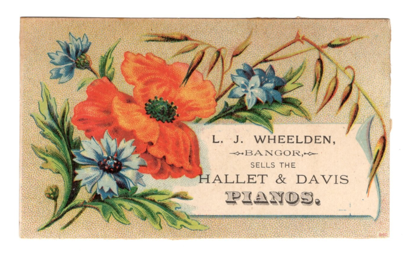 C1880-90s - L. J. Wheelden Bangor Maine Halet & Davis Pianos - XL2T